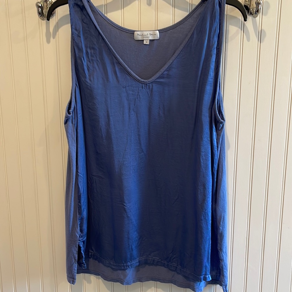 NWOT‎ Michael Stars Shimmer Top in Blue!